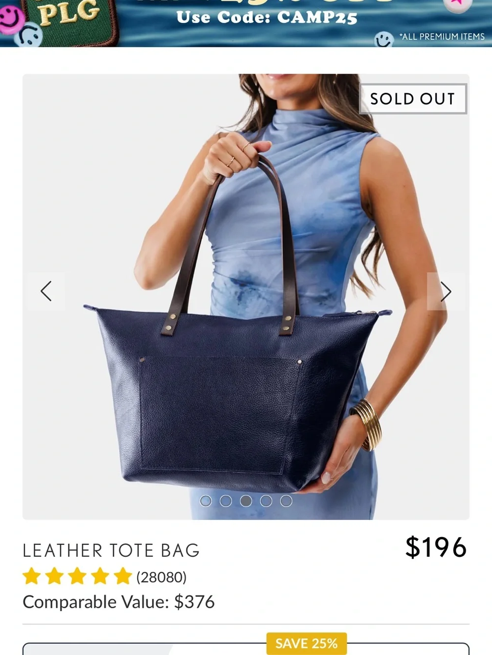 Portland Leather sleek navy